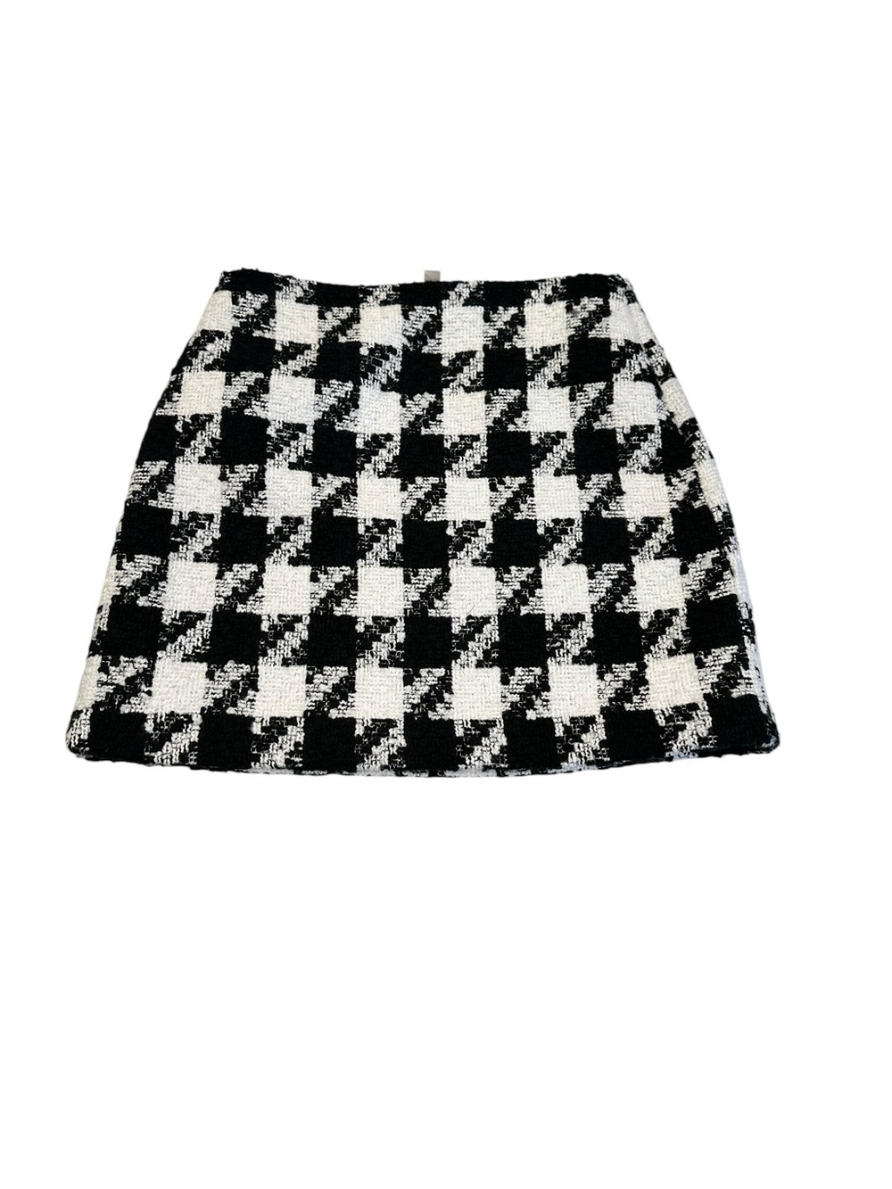 LOFT Black & White Houndstooth Mini Skirt